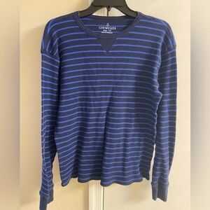 Crewcuts Blue Striped thermal top boys cotton Sz 16